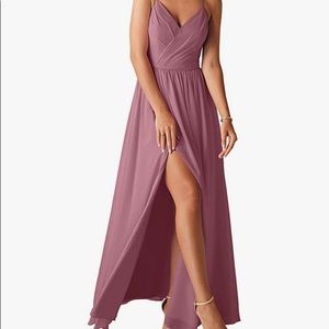 Bridesmaid Spaghetti Strap Dress - Desert Rose
